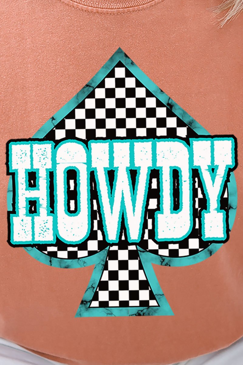 Howdy Checkered Spade Comfort Colors Adult Ring - Spun Cotton Tee - Wholesale Accessory Market
