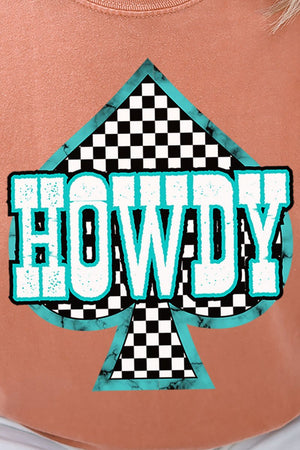 Howdy Checkered Spade Comfort Colors Adult Ring - Spun Cotton Tee - Wholesale Accessory Market