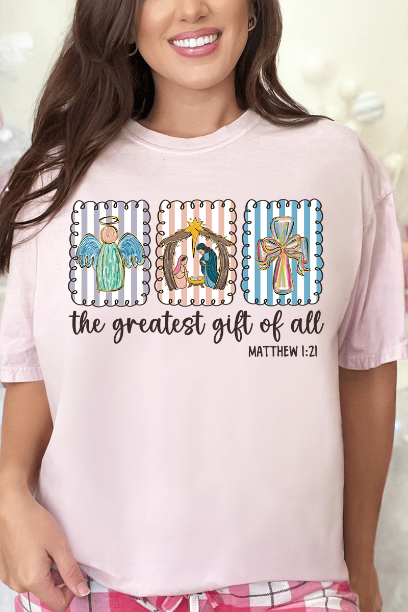 Jesus, Greatest Gift Comfort Colors Adult Ring - Spun Cotton Tee - Wholesale Accessory Market