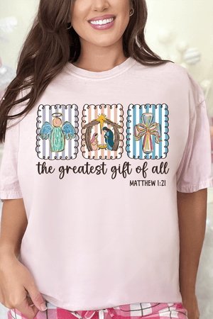 Jesus, Greatest Gift Comfort Colors Adult Ring - Spun Cotton Tee - Wholesale Accessory Market