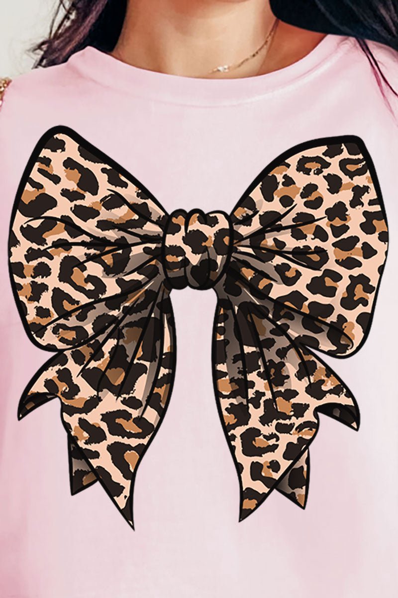 Lovely Leopard Bow Comfort Colors Adult Ring - Spun Cotton Tee - Wholesale Accessory Market