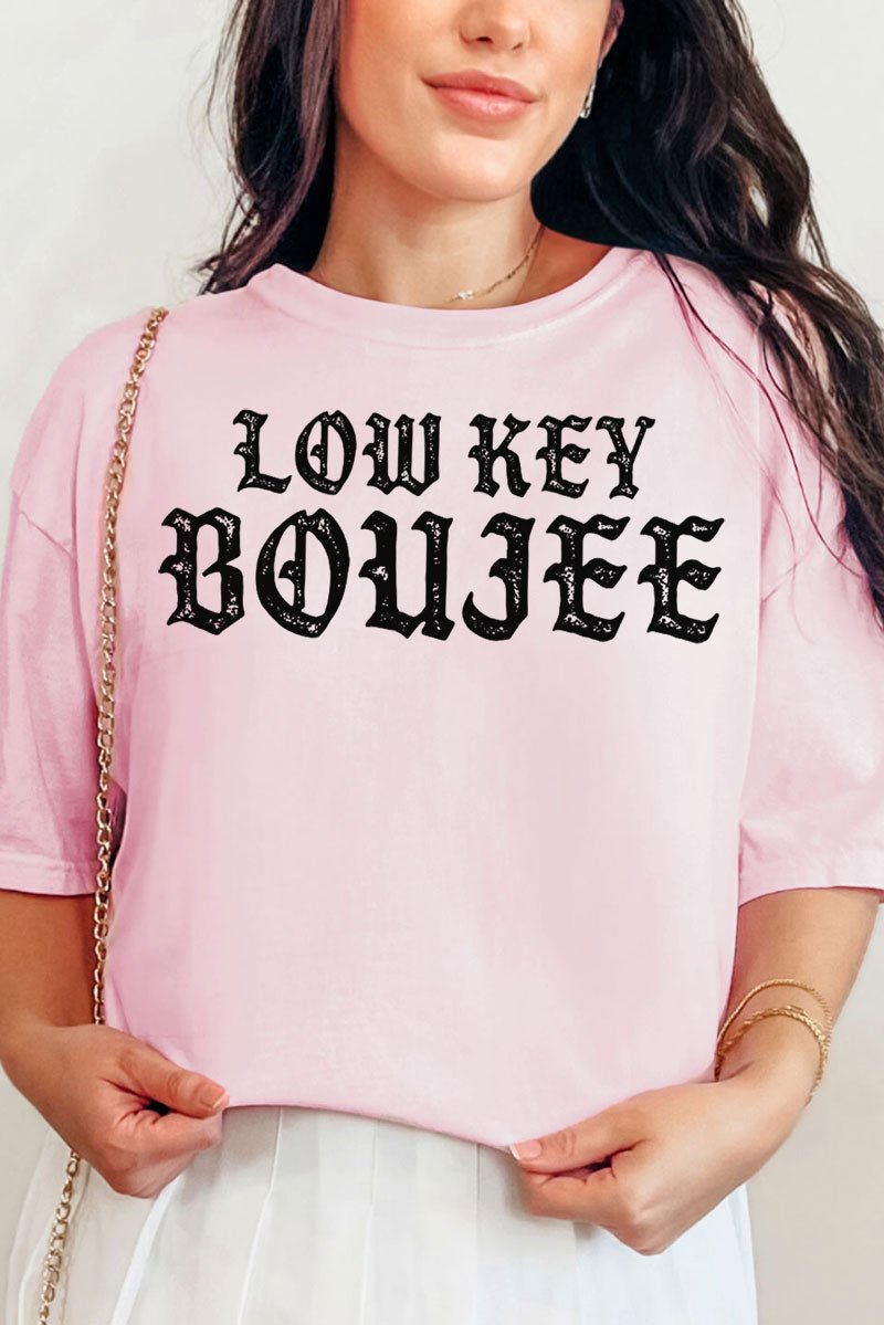 Low Key Boujee Comfort Colors Adult Ring - Spun Cotton Tee - Wholesale Accessory Market