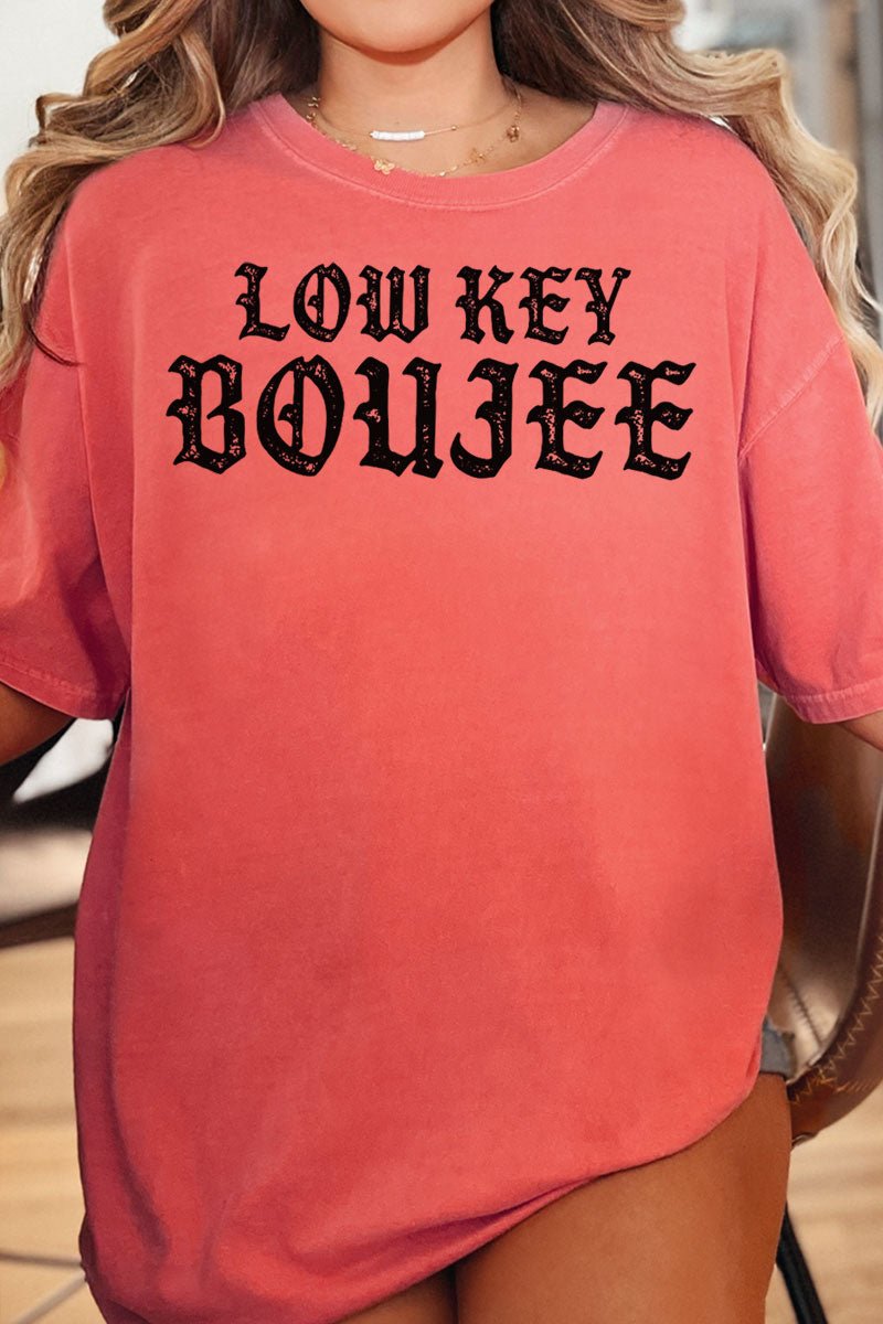 Low Key Boujee Comfort Colors Adult Ring - Spun Cotton Tee - Wholesale Accessory Market
