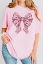 Magenta Chinoiserie Bow Comfort Colors Adult Ring - Spun Cotton Tee - Wholesale Accessory Market