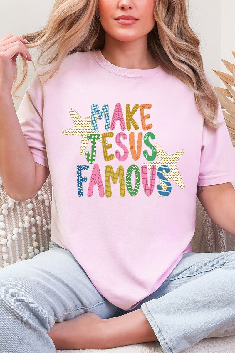 Make Jesus Famous Comfort Colors Adult Ring - Spun Cotton Tee - Wholesale Accessory Market