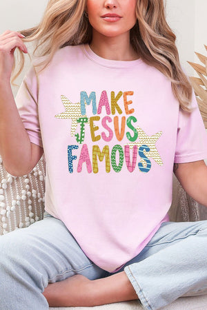 Make Jesus Famous Comfort Colors Adult Ring - Spun Cotton Tee - Wholesale Accessory Market