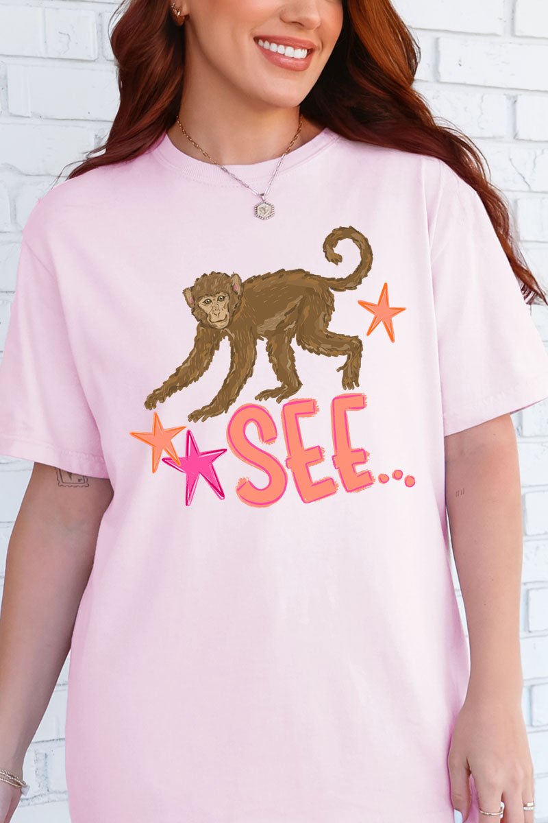 Monkey See, Monkey Do Front & Back Comfort Colors Adult Ring - Spun Cotton Tee - Wholesale Accessory Market