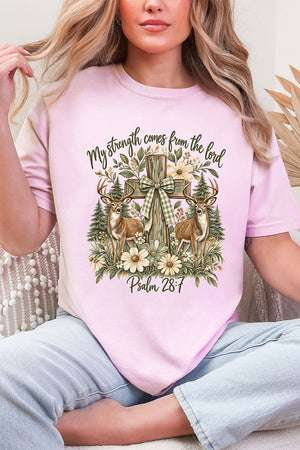 My Strength Woodland Deer Comfort Colors Adult Ring-Spun Cotton Tee - Wholesale Accessory Market