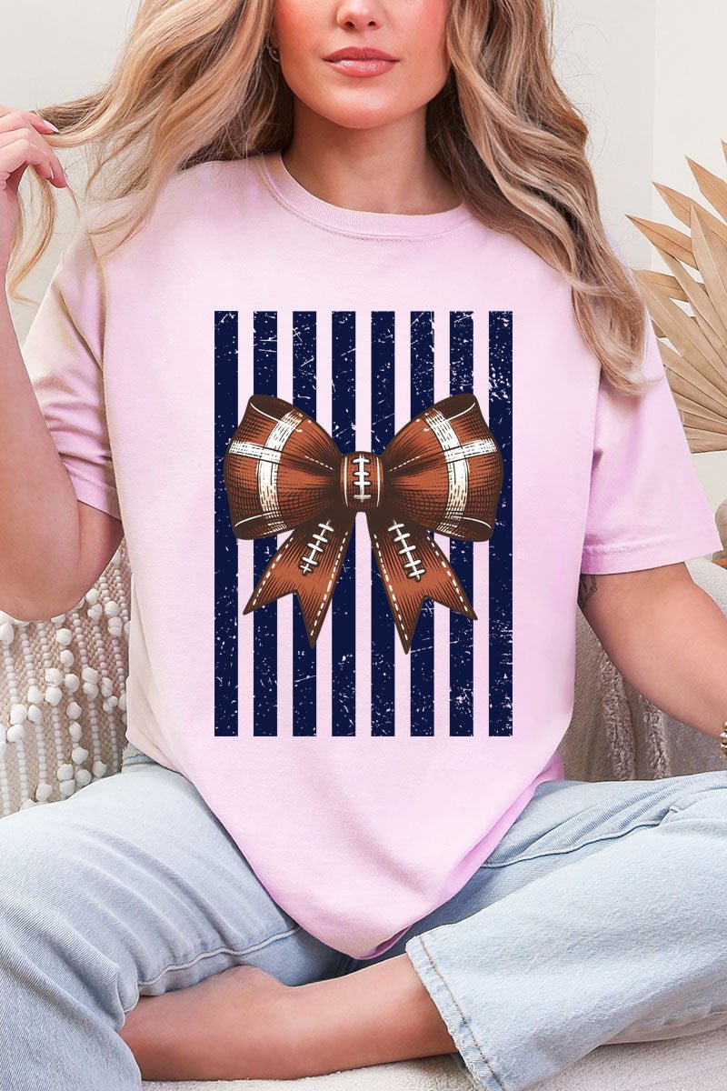 Navy Varsity Bow Comfort Colors Adult Ring-Spun Cotton Tee - Wholesale Accessory Market