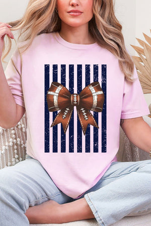 Navy Varsity Bow Comfort Colors Adult Ring-Spun Cotton Tee - Wholesale Accessory Market