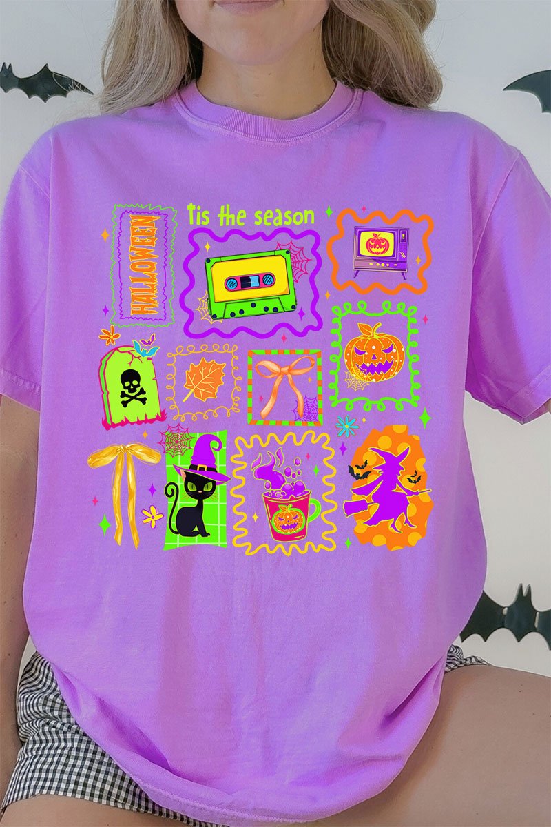 Neon All Hallow's Eve Comfort Colors Adult Ring - Spun Cotton Tee - Wholesale Accessory Market