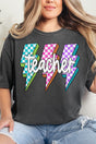 Neon Lightning Teacher Comfort Colors Adult Ring - Spun Cotton Tee - Wholesale Accessory Market