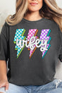 Neon Lightning Wifey Comfort Colors Adult Ring - Spun Cotton Tee - Wholesale Accessory Market