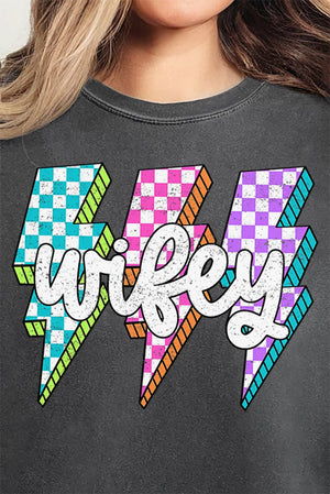 Neon Lightning Wifey Comfort Colors Adult Ring - Spun Cotton Tee - Wholesale Accessory Market