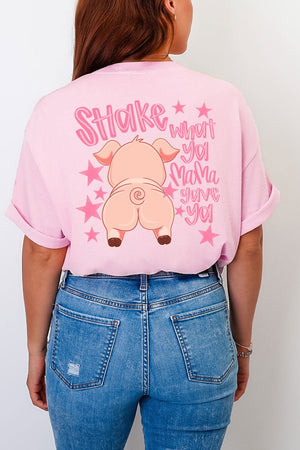 Oink Oink Shake Full Front & Back Design Comfort Colors Adult Ring-Spun Cotton Tee - Wholesale Accessory Market