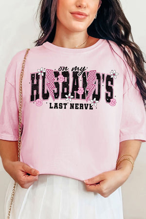On My Husband's Last Nerve Comfort Colors Adult Ring - Spun Cotton Tee - Wholesale Accessory Market