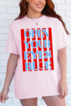 Open Your Eyes Blue Comfort Colors Adult Ring - Spun Cotton Tee - Wholesale Accessory Market