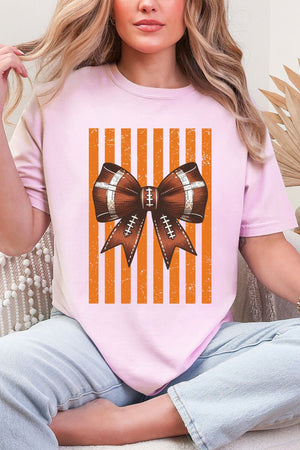 Orange Varsity Bow Comfort Colors Adult Ring-Spun Cotton Tee - Wholesale Accessory Market