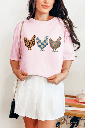 Painted Hen Trio Comfort Colors Adult Ring-Spun Cotton Tee - Wholesale Accessory Market
