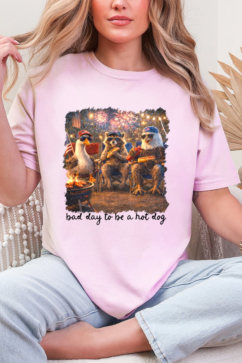 Patriotic Trio Hot Dog Comfort Colors Adult Ring - Spun Cotton Tee - Wholesale Accessory Market