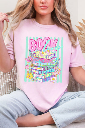 Petals & Paperback Book Lover Comfort Colors Adult Ring-Spun Cotton Tee - Wholesale Accessory Market