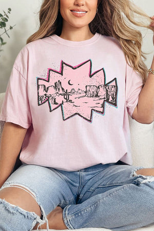 Pink Mesa Moonrise Comfort Colors Adult Ring - Spun Cotton Tee - Wholesale Accessory Market