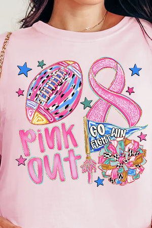 Pink Out Ribbon Doodle Comfort Colors Adult Ring - Spun Cotton Tee - Wholesale Accessory Market