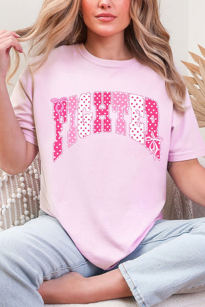 Pink Polka Pop Fighter Comfort Colors Adult Ring-Spun Cotton Tee - Wholesale Accessory Market