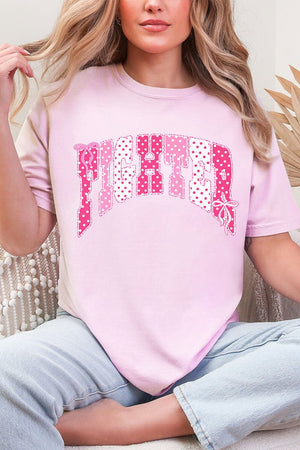 Pink Polka Pop Fighter Comfort Colors Adult Ring-Spun Cotton Tee - Wholesale Accessory Market