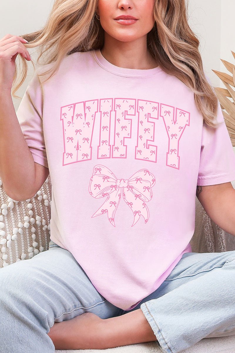 Pink Wifey Coquette Comfort Colors Adult Ring - Spun Cotton Tee - Wholesale Accessory Market