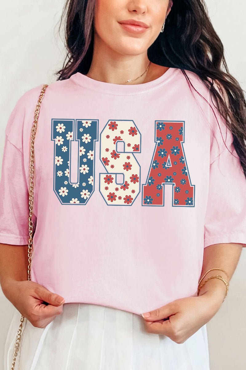 Preppy Flowers USA Comfort Colors Adult Ring - Spun Cotton Tee - Wholesale Accessory Market