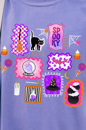Preppy Halloween Doodle Comfort Colors Adult Ring - Spun Cotton Tee - Wholesale Accessory Market