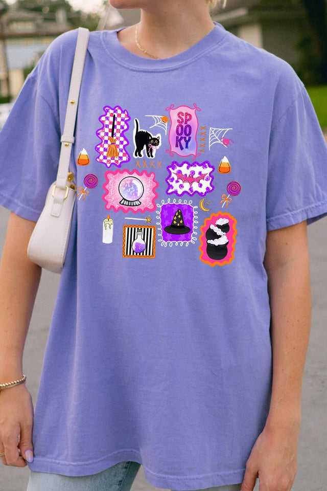 Preppy Halloween Doodle Comfort Colors Adult Ring - Spun Cotton Tee - Wholesale Accessory Market