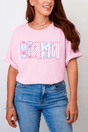 Preppy Pink And Blue Mama Comfort Colors Adult Ring - Spun Cotton Tee - Wholesale Accessory Market