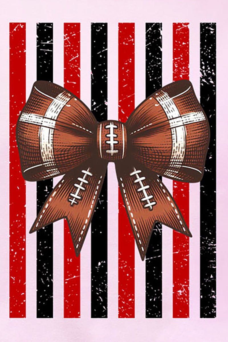 Red & Black Varsity Bow Comfort Colors Adult Ring-Spun Cotton Tee - Wholesale Accessory Market