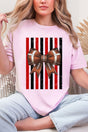 Red & Black Varsity Bow Comfort Colors Adult Ring-Spun Cotton Tee - Wholesale Accessory Market
