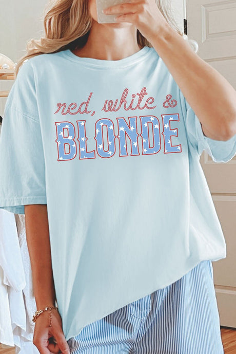 Red, White & Blonde Comfort Colors Adult Ring - Spun Cotton Tee - Wholesale Accessory Market