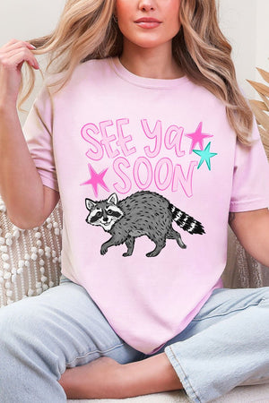 See You Soon Raccoon Full Front & Back Design Comfort Colors Adult Ring - Spun Cotton Tee - Wholesale Accessory Market