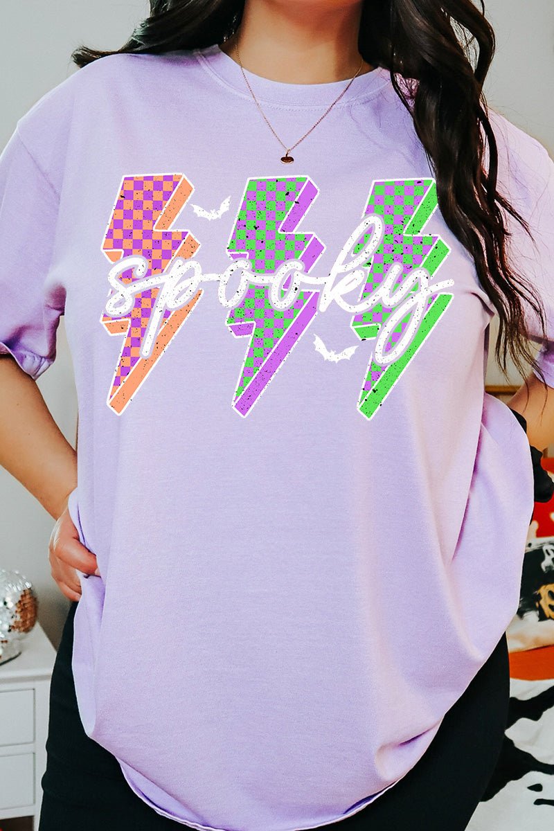 Spooky Neon Lightning Comfort Colors Adult Ring - Spun Cotton Tee - Wholesale Accessory Market