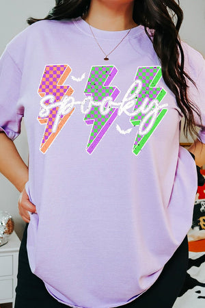 Spooky Neon Lightning Comfort Colors Adult Ring - Spun Cotton Tee - Wholesale Accessory Market