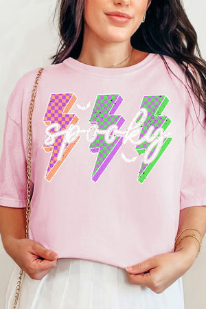 Spooky Neon Lightning Comfort Colors Adult Ring - Spun Cotton Tee - Wholesale Accessory Market