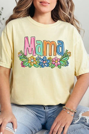 Spring Floral Mama Adult Ring-Spun Cotton Tee - Wholesale Accessory Market