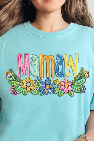 Spring Floral Mamaw Adult Ring-Spun Cotton Tee - Wholesale Accessory Market
