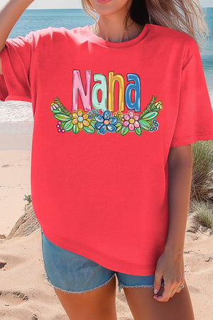 Spring Floral Nana Adult Ring-Spun Cotton Tee - Wholesale Accessory Market