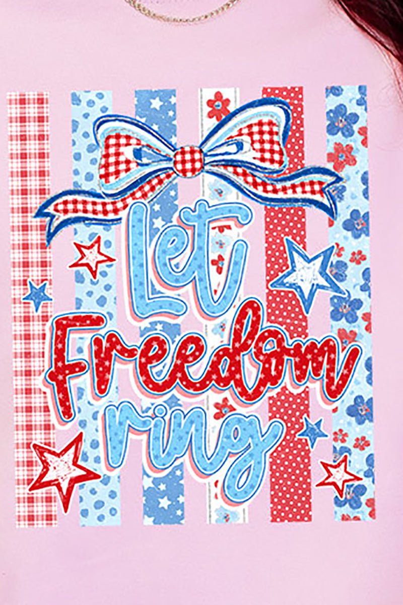 Striped Coquette Let Freedom Ring Comfort Colors Adult Ring - Spun Cotton Tee - Wholesale Accessory Market
