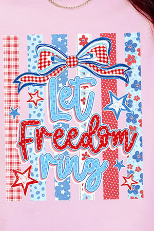 Striped Coquette Let Freedom Ring Comfort Colors Adult Ring - Spun Cotton Tee - Wholesale Accessory Market