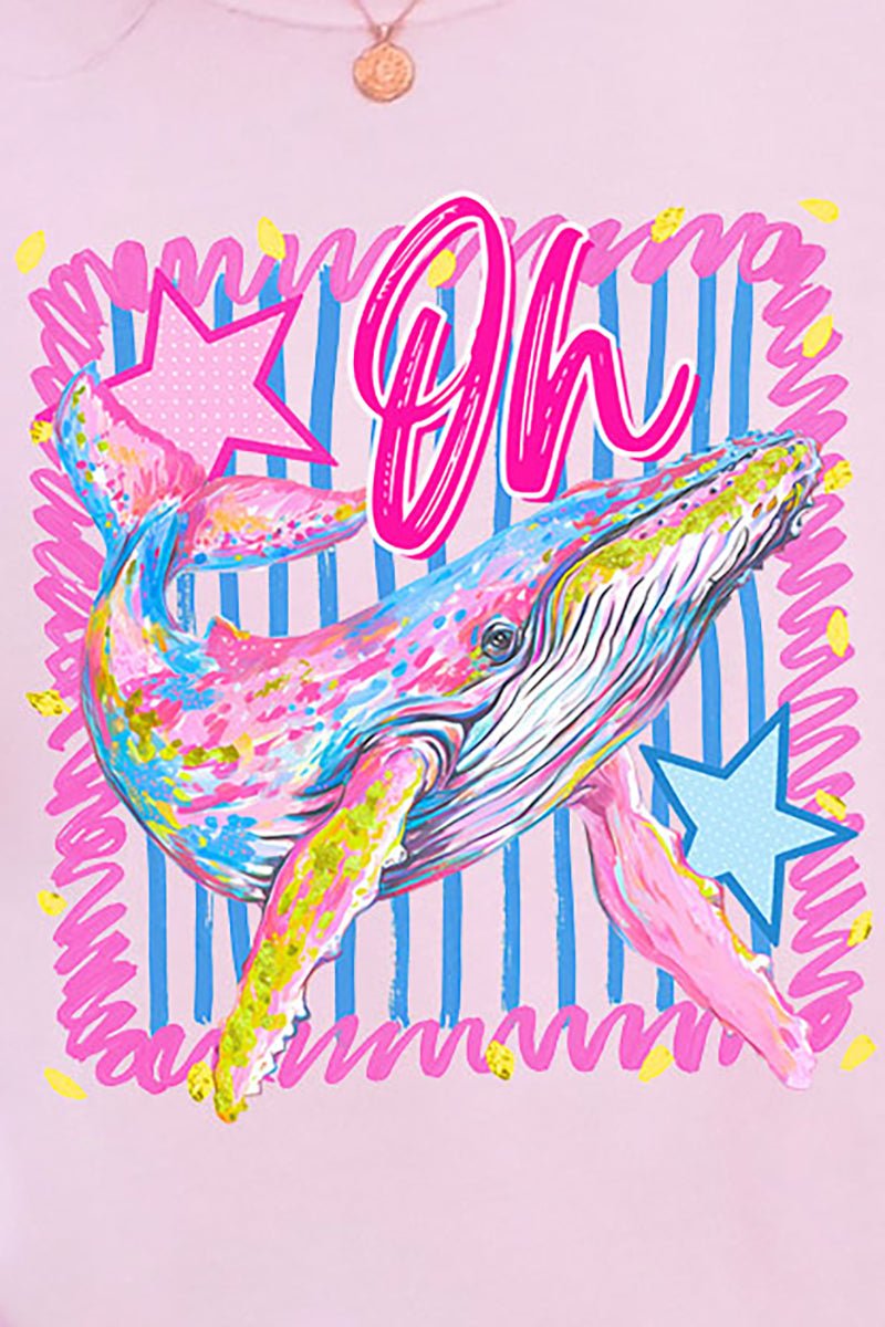 Striped Oh Whale Comfort Colors Adult Ring - Spun Cotton Tee - Wholesale Accessory Market