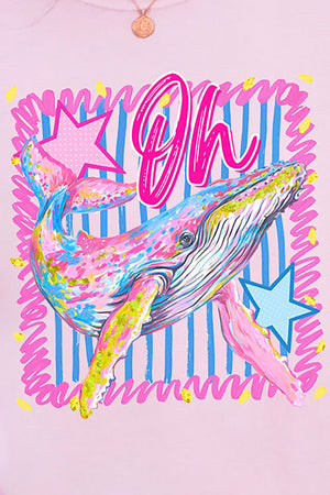 Striped Oh Whale Comfort Colors Adult Ring - Spun Cotton Tee - Wholesale Accessory Market