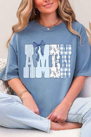 Sunday Blue Amen Comfort Colors Adult Ring - Spun Cotton Tee - Wholesale Accessory Market