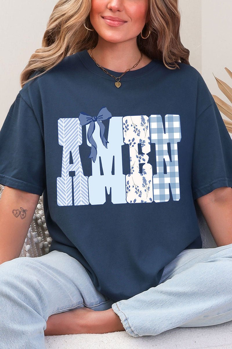 Sunday Blue Amen Comfort Colors Adult Ring - Spun Cotton Tee - Wholesale Accessory Market